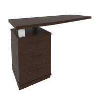 Тумба приставная с топом для криволинейного стола First, 1300х500х765 мм