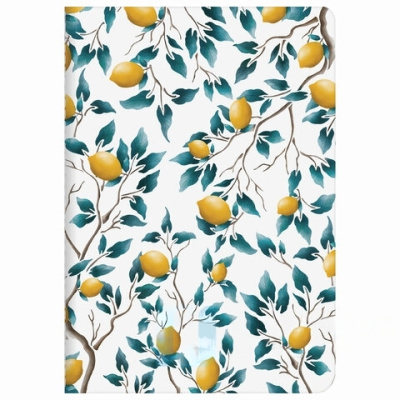 Тетрадь 40 л. в клетку обложка SoftTouch, бежевая бумага 70 г/м2, сшивка, А5 (147х210 мм), ЛИМОНЫ, BRAUBERG, 403771