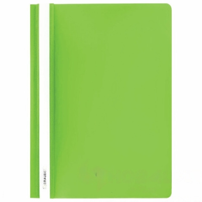 Скоросшиватель пластиковый BRAUBERG, А4, 130/180 мкм, салатовый, 228674