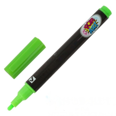Маркер меловой "POP-ART" ЗЕЛЕНЫЙ, 3,5 мм, стираемый, для гладких поверхностей, BRAUBERG, 151524