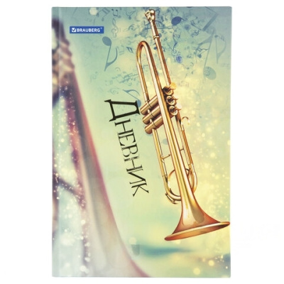 Дневник для музыкальной школы 140х210 мм, 48 л., твердый, BRAUBERG, выборочный лак, справочный материал, "Симфония", 103601