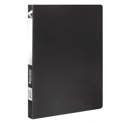 Папка с пластиковым скоросшивателем BRAUBERG "Office", черная, до 100 листов, 0,5 мм, 222645