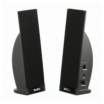 Колонки компьютерные SVEN 230, 2.0, 2х2 Вт, пластик, черные, SV-0110230BK