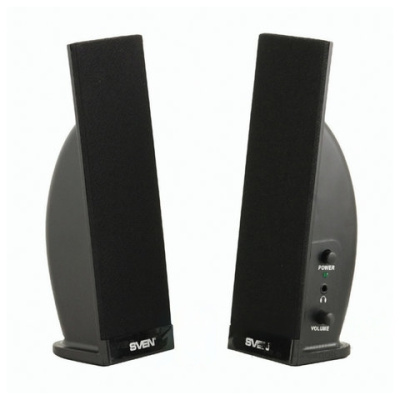 Колонки компьютерные SVEN 230, 2.0, 2х2 Вт, пластик, черные, SV-0110230BK