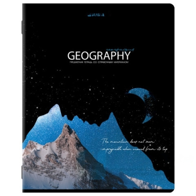 Тетрадь предметная "STARLIGHT" 48 л., глянцевый УФ-лак, ГЕОГРАФИЯ, клетка, BRAUBERG, 404524