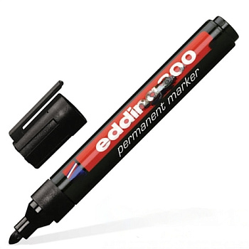 Маркер перманентный (нестираемый) EDDING "300", ЧЕРНЫЙ, круглый наконечник, 1,5-3 мм, E-300/1