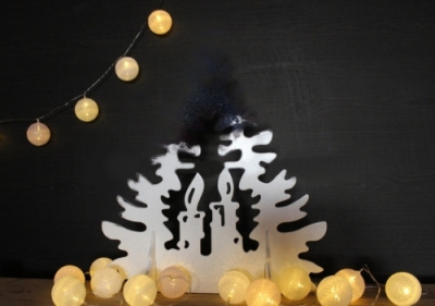 Театральная декорация Ель рождественская (белая серия)