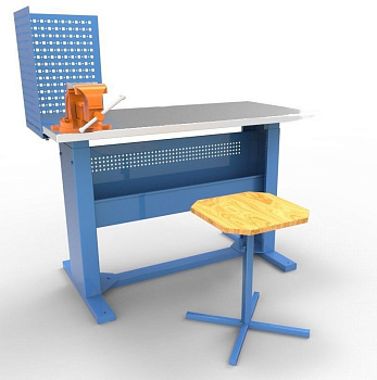 Верстак слесарный ВС-4рс,1000х500х650 (900) мм