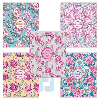 Тетрадь А5, 48 л., BRAUBERG, клетка, металлизированный картон, УЗОР, 401843