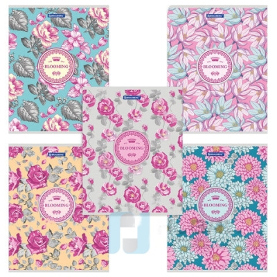 Тетрадь А5, 48 л., BRAUBERG, клетка, металлизированный картон, УЗОР, 401843