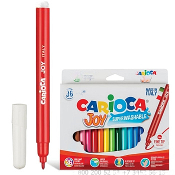 Фломастеры CARIOCA (Италия) "Joy", 36 цветов, суперсмываемые, 40616