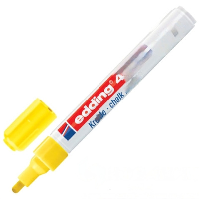 Маркер меловой EDDING 4095, 2-3 мм, ЖЕЛТЫЙ, влагостираемый, для гладких поверхностей, E-4095/65