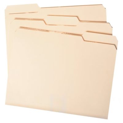 Папки-разделители картотечные А4, КОМПЛЕКТ 30 шт., 295х240мм, бежевые, STAFF, 270938