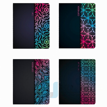 Тетрадь А5, 48 л., BRAUBERG, гребень, клетка, обложка картон, АБСТРАКЦИЯ, 403053