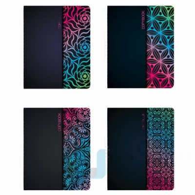 Тетрадь А5, 48 л., BRAUBERG, гребень, клетка, обложка картон, АБСТРАКЦИЯ, 403053