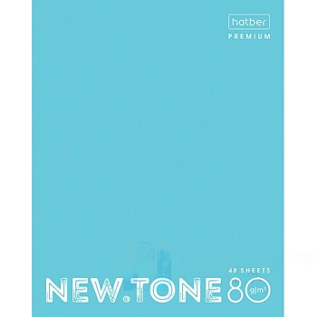 Тетрадь А5 48 л. HATBER Premium скоба, клетка,глянцевая ламинация, "NEWtone PASTEL Незабудка", 48Т5лA1_05025
