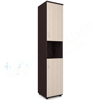 Шкаф для документов c двумя дверцами и нишей, узкий,  402х418х1960 мм I Серия Референт