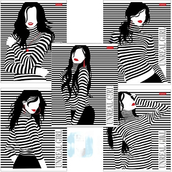 Тетрадь А5 48 л. HATBER скоба, клетка,обложка картон, "Удивительные Девушки" (5 видов в спайке), 48Т5В1