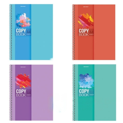 Тетрадь А4, 120 л., BRAUBERG гребень, клетка, обложка картон, "Vision", 404070