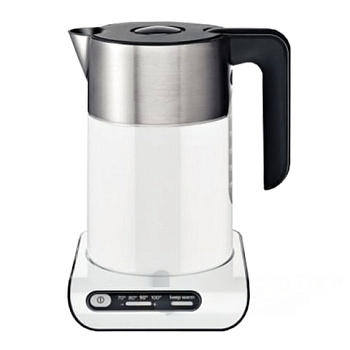 Чайник BOSCH TWK8611P, 1,5 л, 2400 Вт, закрытый нагревательный элемент, нержавеющая сталь, белый