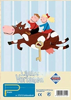 Заготовка из фанеры Настенная ключница Веселая корова для выпиливания лобзиком