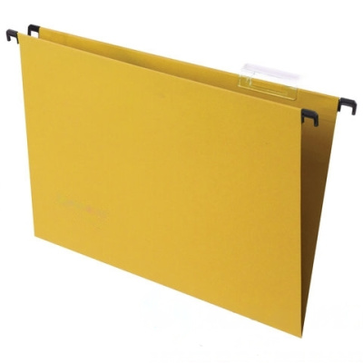 Подвесные папки А4/Foolscap (406х245 мм), до 80 листов, КОМПЛЕКТ 10 шт., желтые, картон, BRAUBERG (Италия), 231794