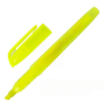 Текстовыделитель BRAUBERG "Vivid", ЖЕЛТЫЙ, круглый корпус, линия 1-3 мм, 151228