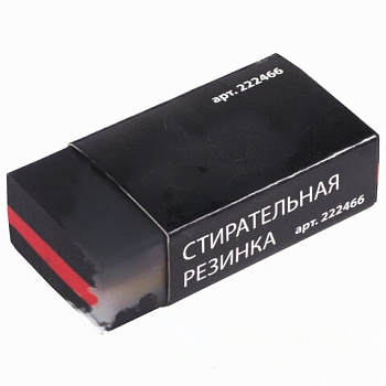 Ластик BRAUBERG "BlackJack", 40х20х11 мм, черный, прямоугольный, картонный держатель, 222466