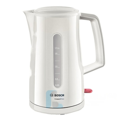 Чайник BOSCH TWK3A011, 1,7 л, 2400 Вт, закрытый нагревательный элемент, пластик, белый
