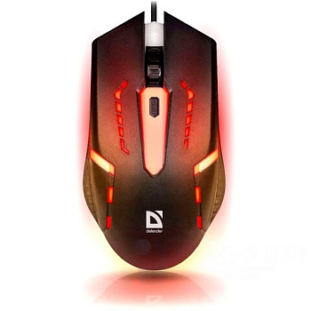 Мышь проводная DEFENDER Flash MB-600L, 800-1200 dpi, 4 кнопки + 1 колесо-кнопка, оптическая, черная, 52600