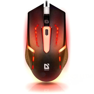 Мышь проводная DEFENDER Flash MB-600L, 800-1200 dpi, 4 кнопки + 1 колесо-кнопка, оптическая, черная, 52600