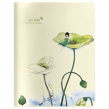 Тетрадь ЕВРО А5 40 л. BV сшивка, клетка, Soft Touch, бежевая бумага 70 г/м, "DREAMING ELF", 7-40-243