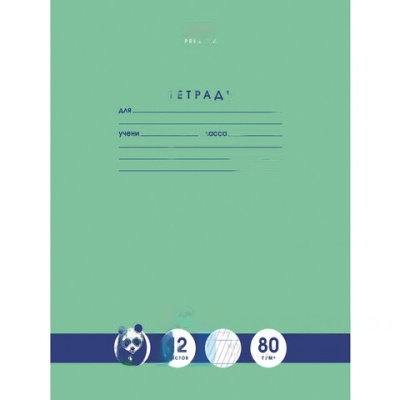 Тетрадь 12 л., HATBER Premium, частая косая линия, обложка картон, "Панда", 12Т5A5_23630