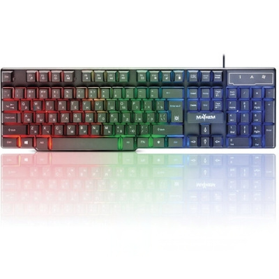 Клавиатура проводная игровая DEFENDER Mayhem GK-360DL, USB, 104 клавиши, с подсветкой, черная, 45360