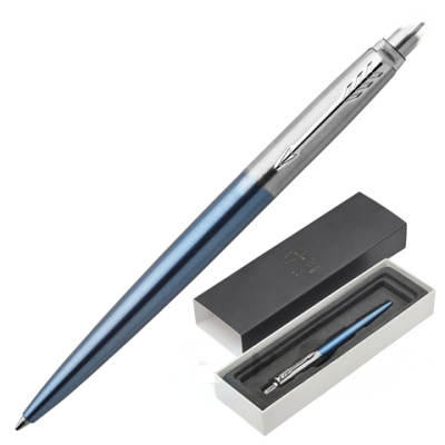 Ручка шариковая PARKER "Jotter Core Waterloo Blue CT", корпус голубой, хромированные детали, синяя, 1953191