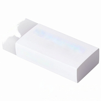 Ластик BRAUBERG "EXTRA", 50х24х10 мм, белый, прямоугольный, экологичный ПВХ, картонный держатель, 228075