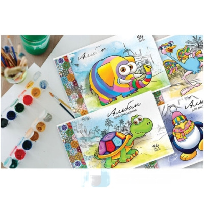 Альбом для рисования, А4, 24 л., скоба, TWIN лак, ПЗБМ, 205х295 мм, "Где я живу?" (4 вида), 049364