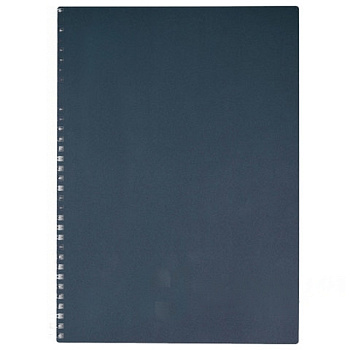 Тетрадь, А4, 80 л., HATBER, гребень, клетка, обложка пластик, METALLIC-темно-синяя, 80Т4В1гр_03411