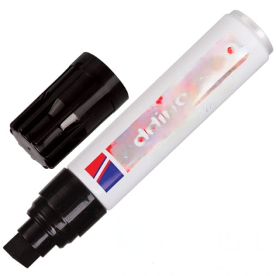 Маркер перманентный (нестираемый) EDDING 800, ЧЕРНЫЙ, ЗАПРАВЛЯЕМЫЙ, скошенный наконечник, 4-12 мм, E-800/1