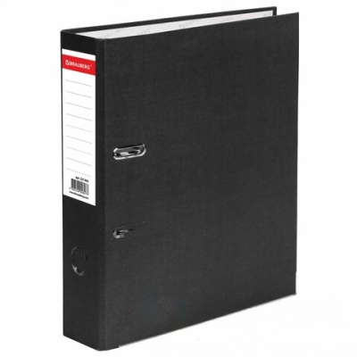 Папка-регистратор BRAUBERG "ECO", 75 мм, черная, 221395
