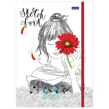 Скетчбук, белая бумага 100 г/м2, 145х205 мм, 80+50 л. (гребень + склейка), "Девушка", 80-50Тт5Aгрз_17148