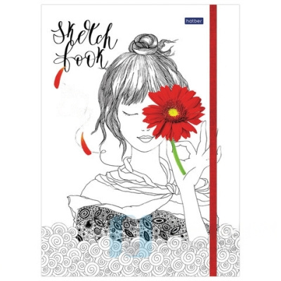 Скетчбук, белая бумага 100 г/м2, 145х205 мм, 80+50 л. (гребень + склейка), "Девушка", 80-50Тт5Aгрз_17148
