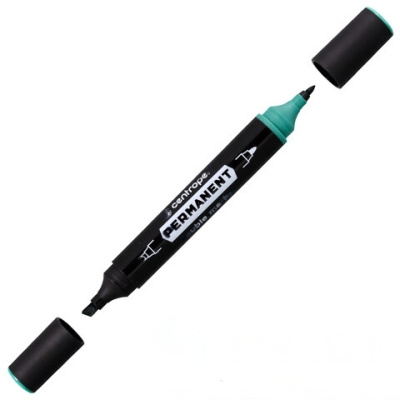 Маркер перманентный двусторонний CENTROPEN 1666, ЗЕЛЕНЫЙ, круглый/скошенный, 1/1-4 мм, 6 1666 0110