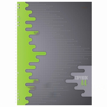 Тетрадь А4 80 л. HATBER гребень, клетка, обложка твердая, срез 5 цветов, "Эквалайзер", 80Тт4В1гр_20858