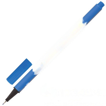 Ручка капиллярная (линер) BRAUBERG "Aero", ГОЛУБАЯ, трехгранная, металлический наконечник, линия письма 0,4 мм, 142259