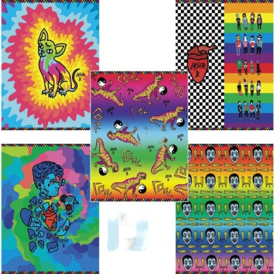 Тетрадь А5, 48 л., HATBER, скоба, клетка, обложка картон, "Lazer B - Выпуск №1" (5 видов в спайке), 48Т5В1