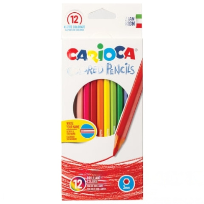 Карандаши цветные CARIOCA (Италия), 12 цветов, грифель 3 мм, шестигранные, заточенные, европодвес, 40380