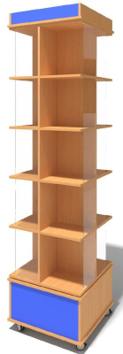 Стеллаж мобильный, вращающийся (580x580x2200 мм)