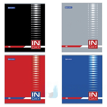 Тетрадь А5, 48 л., BRAUBERG, клетка, обложка картон, "INDAY", 400518