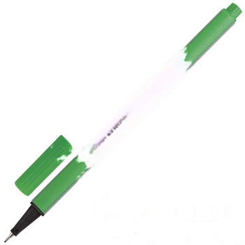 Ручка капиллярная (линер) BRAUBERG "Aero", СВЕТЛО-ЗЕЛЕНАЯ, трехгранная, металлический наконечник, линия письма 0,4 мм, 142250